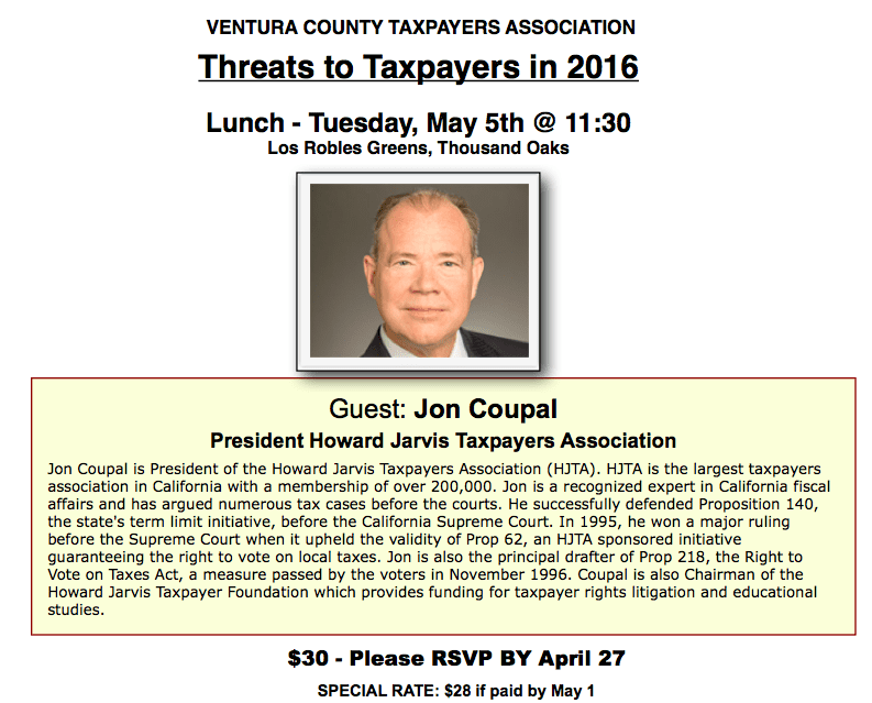Lunch with John Coupal- President of Howard Jarvis Taxpayers Association