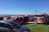 Two adults rescued from rock jetty when stranded by the incoming tide