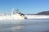 Grounded trawler “Day Island” getting pounded