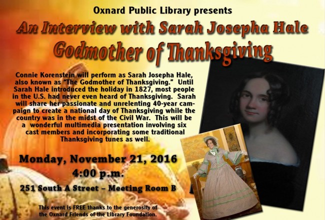Oxnard Library presents: Interview with the Godmother of Thanksgiving