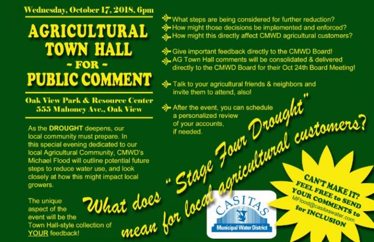 Casitas Municipal Water District hosts Agricultural Town Hall