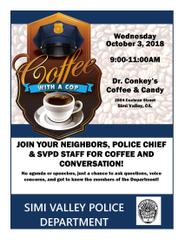 National Coffee with a Cop Day is Wednesday, October 3, 2018. Let’s Talk Over a Cup of Coffee!