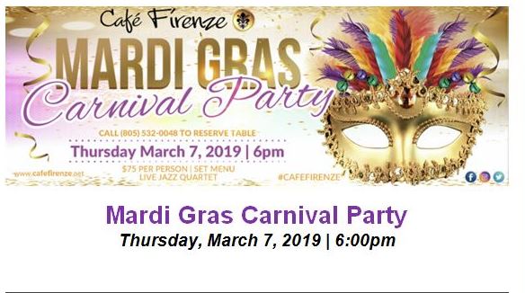 Cafe Firenze’s Mardi Gras Party: Are you ready?