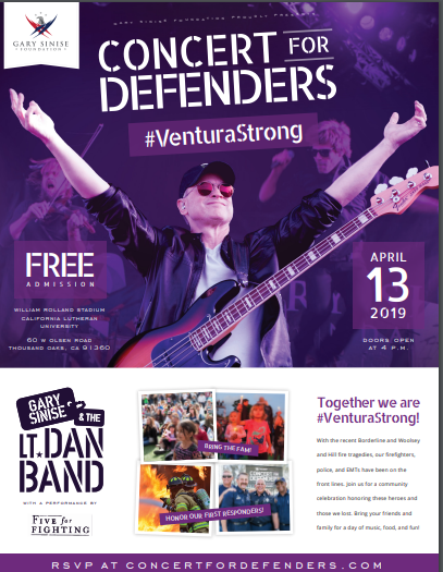 Gary Sinise Foundation Announces April 13th FREE Concert for Defenders