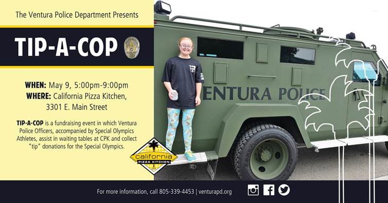 Ventura Police Department to Participate in Annual “Tip-A-Cop” Fundraiser Benefiting Special