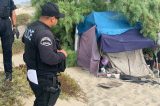 Oxnard Police Clearing Out Squatter Encampments on Ormond Beach Nature Conservancy Land