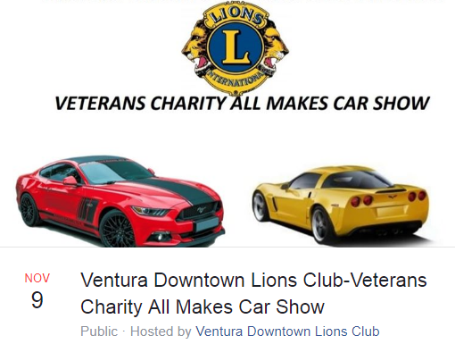 Ventura Downtown Lions Club Presents a Veterans Charity All Makes Car Show