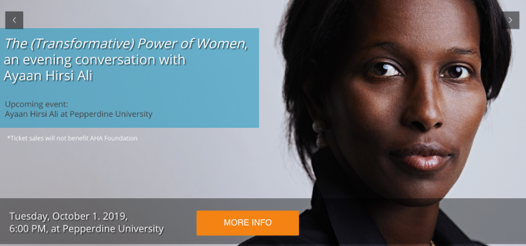 See Ayaan Hirsi Ali in One of Her Only Campus Appearances – October 1 at Pepperdine University