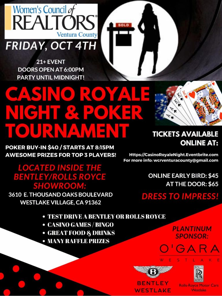 You’re Invited!!! Casino Royale Night and Poker Tournament – Friday, October 4th