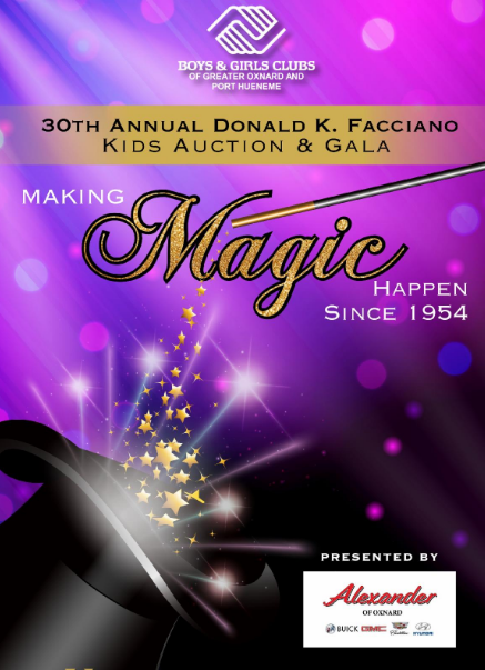 Get Your Tickets Toda for BGCOP’s 30th Annual Donald K. Facciano Kids Auction and Gala on  Saturday, November 16th, 2019  at the Ventura Beach Marriott!