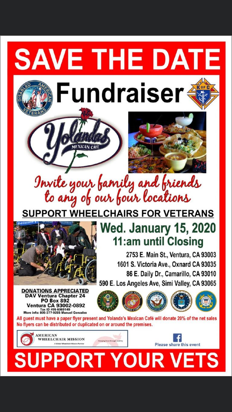 Yolanda’s Fundraiser – Wheelchairs for Veterans