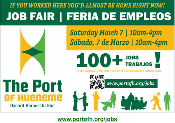 Job Fair at the Port of Hueneme on March 7 – 100+ Jobs!