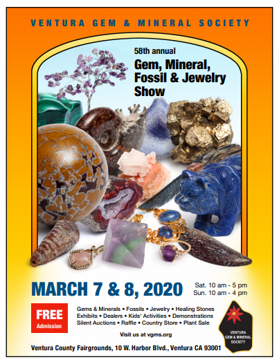 The Ventura Gem Show:  58th Annual Gem, Mineral, Jewelry Arts and Fossil Show