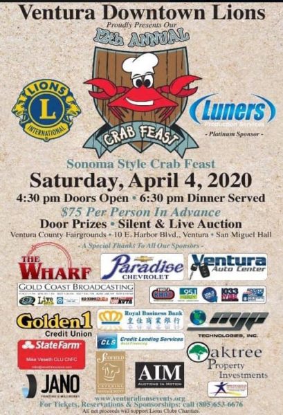 Ventura Downtown Lions Club 12th Annual Crab Feast