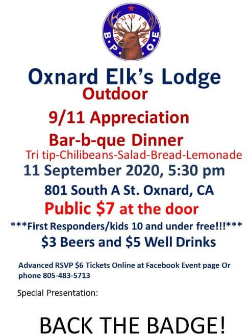 Oxnard Elk’s Lodge 9/11 Appreciation Barbeque
