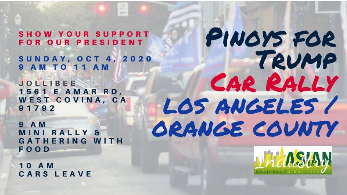 Filipinos For Trump Los Angeles Car Rally in West Covina