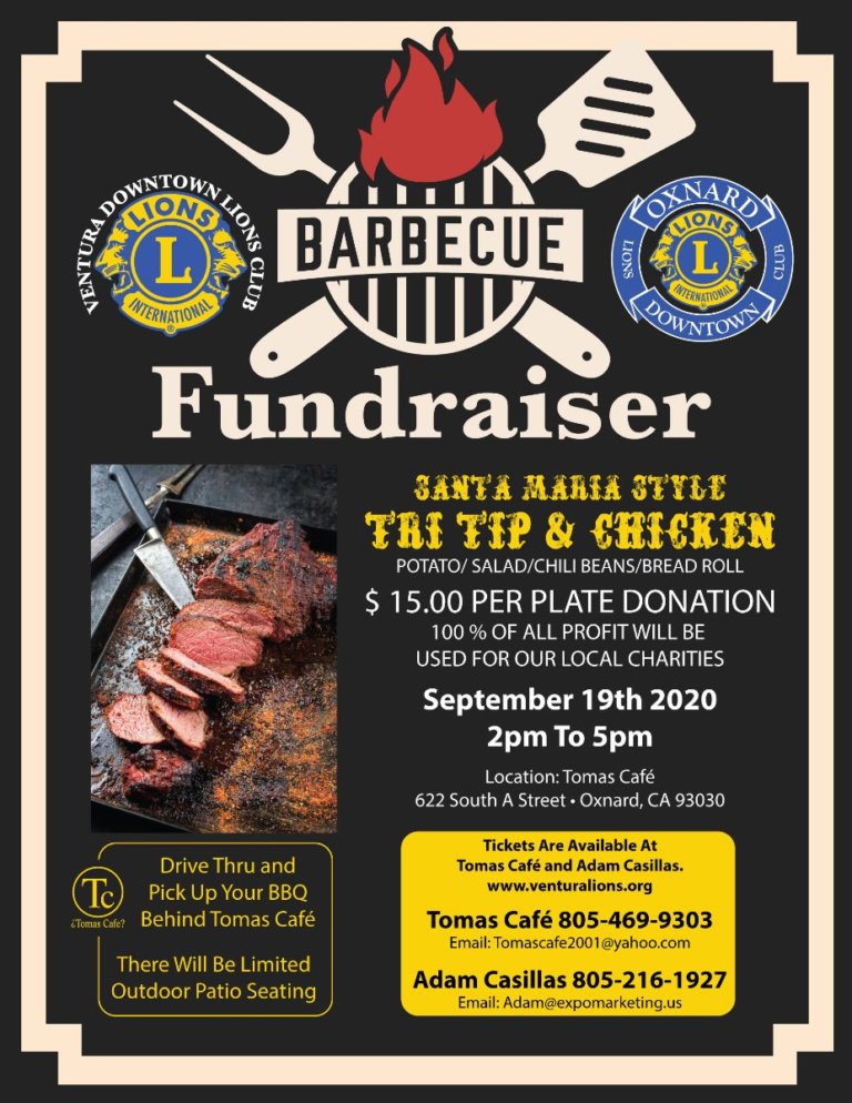 Ventura/Oxnard Downtown Lions Clubs BBQ Fundraiser – September 19th