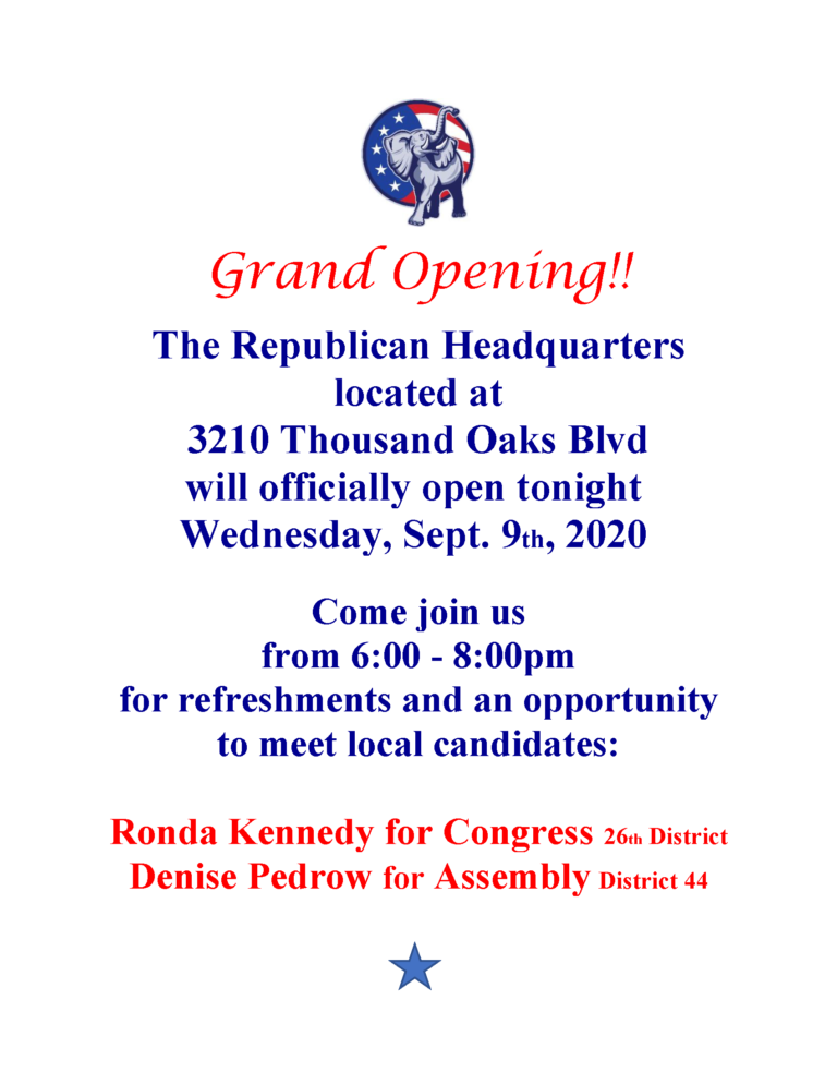 Thousand Oaks Republican HQ Grand Opening Tonight!