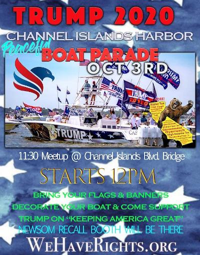 Trumpzilla! Trump Boat Parade – Channel Islands Harbor October 3rd