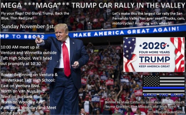 MEGA – MAGA – Trump Car Rally in the Valley!
