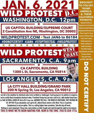 Peaceful Protest on January 6th at Los Angeles City Hall Building