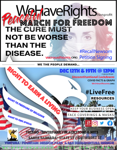 March for Freedom – December 12th and 19th