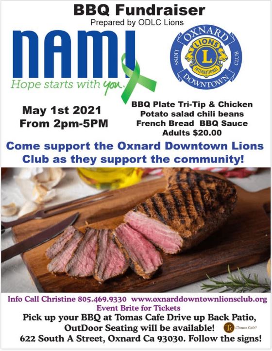 Oxnard Downtown Lions Club BBQ Fundraiser May 1