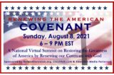 Renewing the American Covenant – Virtual Event Sunday August 8, 3pm
