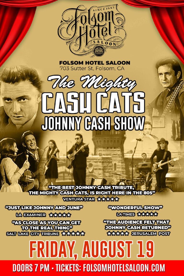 Mighty Cash Cats Johnny Cash Show in Folsom, CA, Fri, Aug 19, 7 PM!