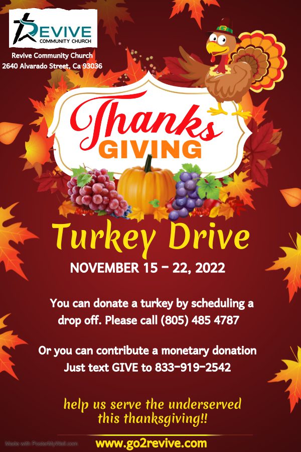 TURKEY DRIVE – blessing the less fortunate and underserved families this Thanksgiving 2022
